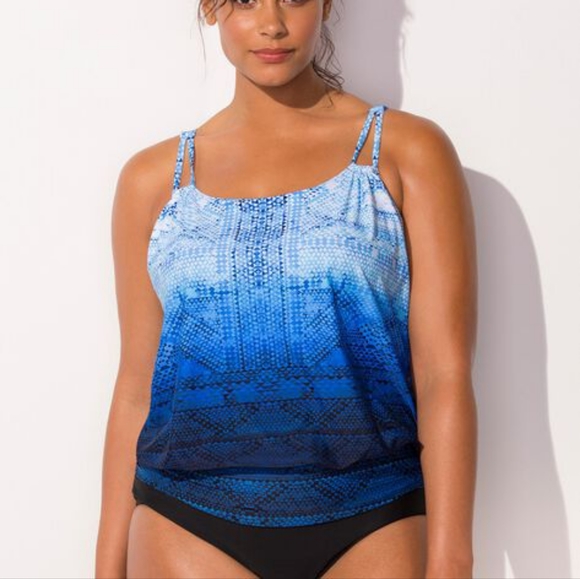 Swimsuits For All One Piece Black & Blues Colors. Size 18